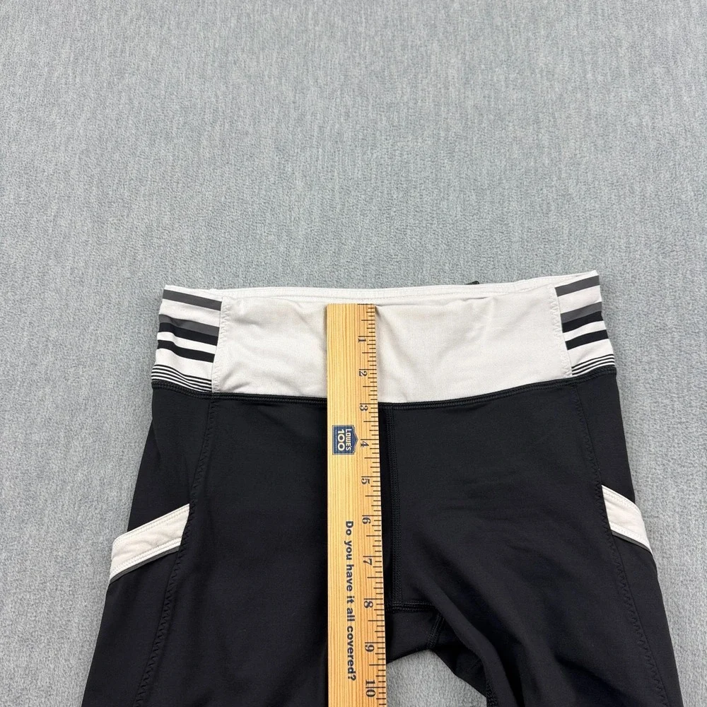Lululemon Leggings Womens 4 Black White Run Mod Moves Crop 17